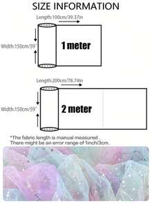 1pc Rainbow Gradient Sequin Mesh Fabric, Princess Tutu Handmade DIY Fabric - Gradient Rainbow - View 2