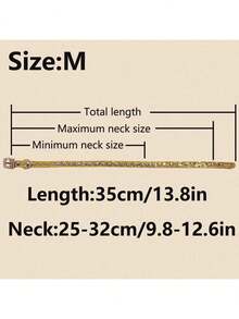 1pc Rhinestone Decorated Pet Collar, Suitable For Cats And Dogs, Can Be Worn Daily - Gold - View 7