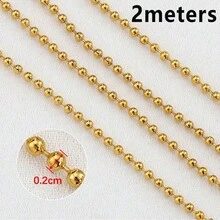 2m Fashion Stainless Steel O-Chain Round Circle Chain Lip Chain Cross Bead Chain For DIY Handmade Necklace Bracelet Jewelry Accessories - Chain - View 18