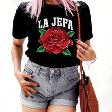 ¡Oferta por tiempo limitado! Camiseta La Jefa, Camiseta Latina y Chicana, Ropa latina femenina, Camiseta mexicana española |   Moda Latina Empoderada - Negro - Ver 1