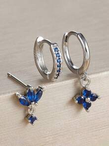 3 piezas/Set Pendientes Naranja Exquisitos, Incluyendo Pendientes de Botón, Pendientes de Aro y Pendientes con Forma de Flor, Adecuados para que las Mujeres los Usen en Citas, Fiestas, Desplazamientos Diarios y Otras Ocasiones. - Juego de pendientes de 3 piezas. - Ver 3