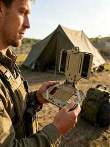 1PC Outdoor Portable Tactical Vest Chest Rig Phone Holder, MOLLE Mount Phone Panel, Universal Chest Phone Carrier, Foldable Tactical Phone Navigation Board, Outdoor Military Fan Chest Rig Field Chest Plate Carrier, Wilderness Survival Tactical Equipment Hunting Gear, Chest Rig Vest Accessories Hunting Vest Tactical Storage Accessories - Multicolor - View 8