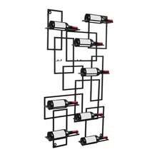 GDAE10 Wandmontiertes Weinregal 60x110cm 10 Flaschen Flaschenhalter Schwarz Weinflaschenregale Geometrische Form Wein Speicher Vitrine Modernes Design Metall Weinregal Hängend Max. Tragfähigkeit Etwa 12kg a nice gift for friend - default@JJFT95-001400*1 - Übersicht 10