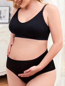 5pcs Plus Size Maternity Nursing Bras With Removable Pads, Front Opening Double Hook Design, Suitable For Sleep, Pregnancy, Postpartum, All Seasons - Multicolor - View 4