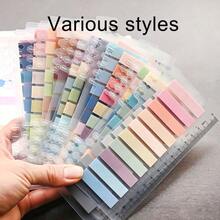 200 Sheets European Vintage Fluorescent PET Transparent Self-Adhesive Sticky Notes, With Mordani Color-Coded Self-Adhesive Labels, Rectangular, 20 Mixed Colors, With Index Tabs, Suitable For Organizing And Recording - one-size - View 3