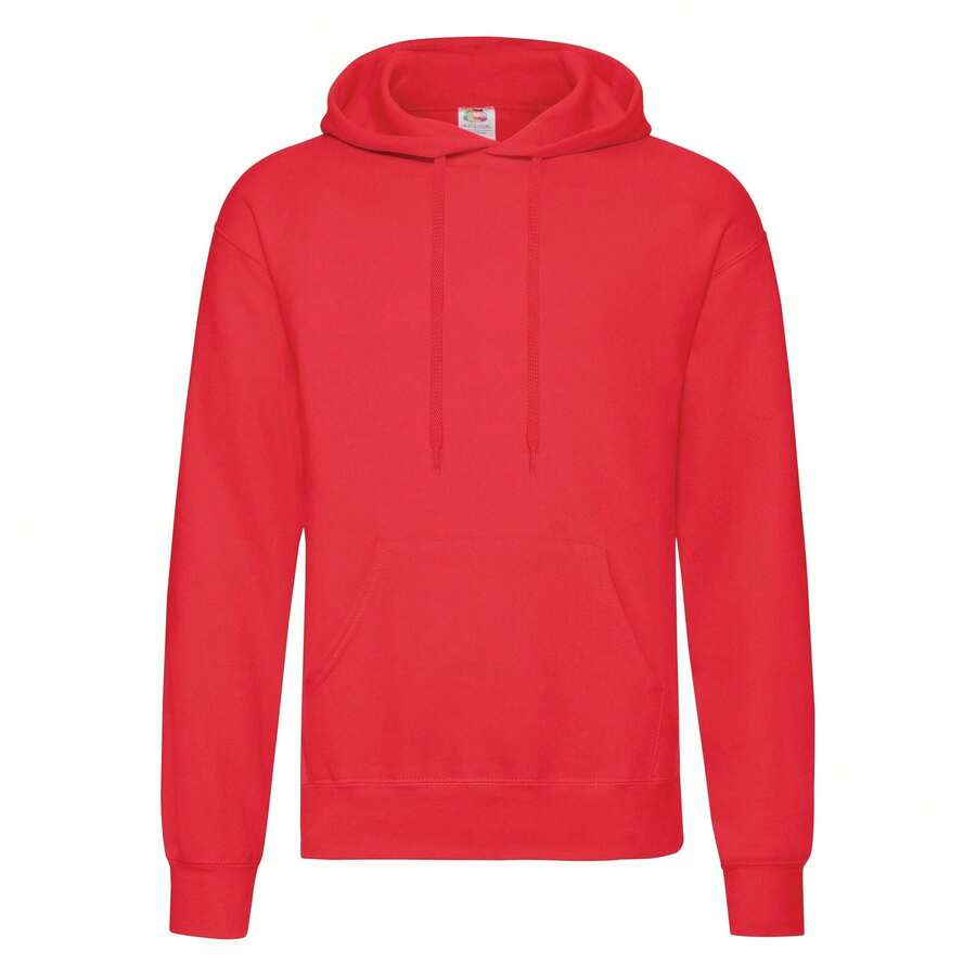 Fruit Of The Loom Unisex Adults Classic Hooded Sweatshirt - Red - View 1