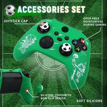 Football Theme Tabletop Game Accessories Trophy Pattern Handle Skin Sticker Compatible With Xbox Series X Wireless Controller RALAN 1pc Controller Protective Shell + 2pcs Customized Joystick Caps - View 3