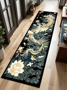 1pc Chinese Dragon Style Runner Rug, Hallway Long Carpet, Area Rug, Small Rug, Mat, Home Decor, Living Room Area Rug, Living Room Home Decor, Room Decor, Washable Carpet, Graduation Season Gift - Chinese Dragon - View 3