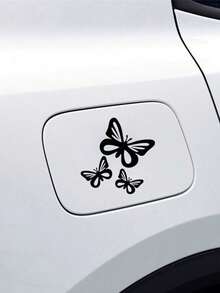3pcs/Set Butterfly Car Stickers, Suitable For Fuel Tank Cap, Car Window, Bumper Decoration - A - View 6