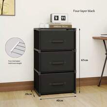 2 Drawer Stackable Plastic Storage Cabinet With Steel Support, Snap Assembly Nightstand Dresser Drawer Organizer, Portable Closet Storage Chest For Clothes, Toys, Bedroom Sundries - Multicolor - View 11