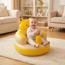 1pc Bear Inflatable Baby Learning To Sit Chair Sofa, Luxury Style High Chair, Sitting Support Seat For Toddlers - Multicolor - View 2