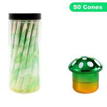 50pcs King Size Pre-Rolled Cones And Grinder Set, Featuring A Mushroom-Shaped Grinder With A Magnetic Lid, Rolling Papers, Slow-Burning,Classic Oversized 108mm Pre-Rolled Cones, Smoking Accessories, Festive Gift, Party Supplies, Gatherings. - Multicolor - View 13