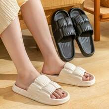 1 Pair, Soft Cloud-Feel Slippers For Men And Women, Summer Wearable Premium Indoor Slippers, Home Bath Slippers, Non-Slip, Odor-Resistant EVA Slippers - Slippers - View 6