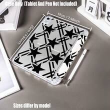 Black Five-Pointed Star Pattern Y-Fold High-Transparency Acrylic Tablet Protective Case With Pen Slot. Y-Fold High-Transparency Acrylic Protective Case. Tablet Protective Case Features: Y-Type Tri-Fold Stand Design, Smart Sleep/Wake, Full-Body Protection, Air Cushion Anti-Drop Frame, Multi-Angle Stand, Built-In Pen Slot, Lightweight And Portable. - Multicolor - View 9