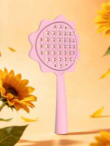 1 pezzo Spazzola per capelli con design a girasole traforato con manico, spazzola districante per capelli per donne, asciugatura e styling rapido dei capelli, capelli voluminosi con cima alta, per capelli bagnati/asciutti/lisci/sottili, cura dei capelli, strumento per acconciatura, ritorno a scuola, stagione festiva - Multicolore - Visualizzare 9