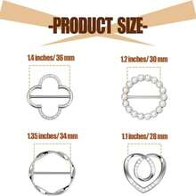 44pcs All-In-One Scarf Rings, T-Shirt Clips And Waist Fasteners, Suitable For Clothing Styling - Multicolor - View 10