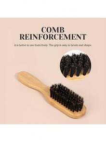 Wooden Bristle Comb - Wide Rat Tail Design, Suitable For Smooth Ponytails, Buns And Beard Styling, Edge Control, Portable And Durable, Women's Polished Hair Brush, Anti-Frizz Brush, Smooth Back Comb Brush - Multicolor - View 9