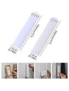 8/20pcs No Drilling Required Hanging Strip - Double-Sided Removable Wall Hook, Seamless Photo Frame Hook And Loop Suitable For Picture Frames, Photo Frames, And Artworks, Waterproof Adhesive Installation Label - Multicolor - View 8