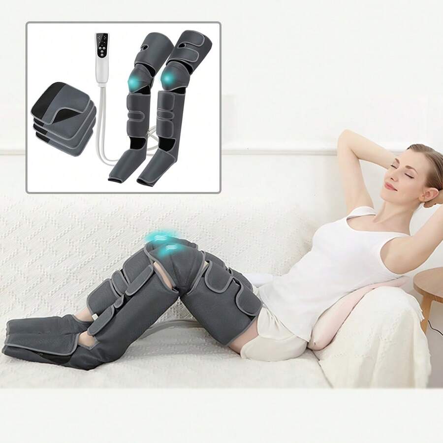 LUYAO 2 Pics Air Compression Leg Massage, Professional Sequential Device For Massage Equipment, Foot And Leg Boots Massager System With Dynamic Compression Technology, Kneading Squeeze Deep Relaxation, Christmas Gift For Dad Mom And Lover - Dark Grey - View 1