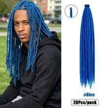 20 Strands 24 Inch Dreadlock Extensions Synthetic Hippie Single Ended Dreads Ombre Black 0.6 Cm Width Loc Extensions Reggae Style Crochet Hair For Men - Multicolor - View 19