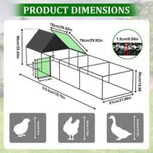 BingoPaw 3.2 Meters Metal Chicken Run Coop Hen Rabbit Hutch Cage With Shelter Cover - View 9