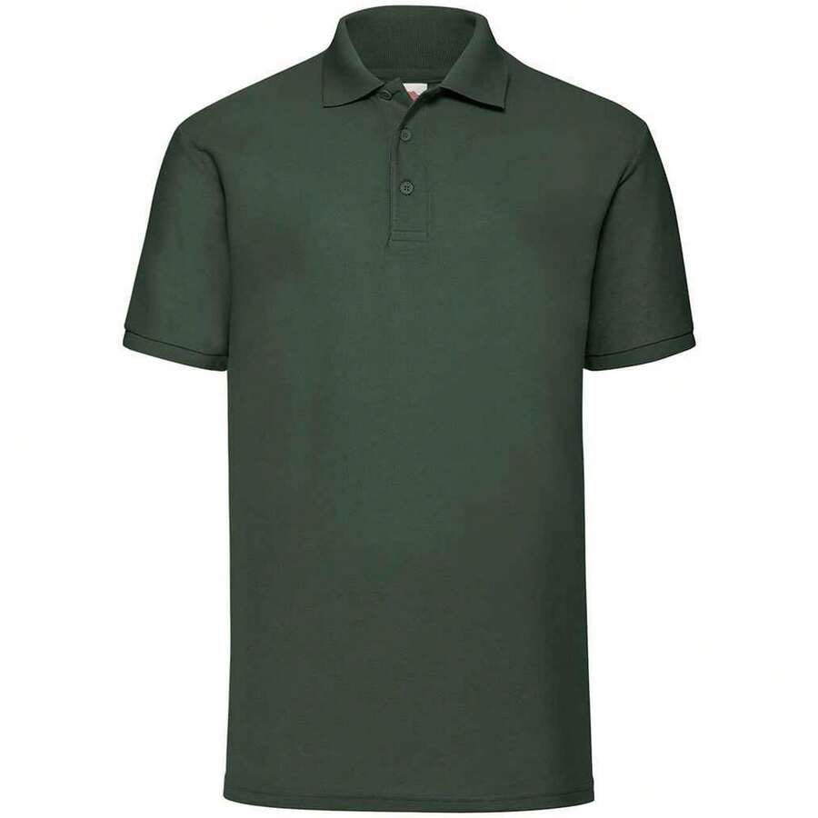 Fruit Of The Loom Mens Pique Polo Shirt - Bottle Green - View 1