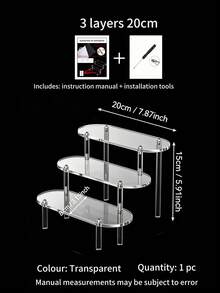 1pc Multi-Functional Transparent Acrylic Tiered Display Stand, Suitable For Perfume And Cosmetic Storage, Home Decor - Multicolor - View 12