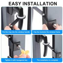 One Adjustable Window Lock Mechanism, Safety Lock, Pet Safety Door Lock, Sliding Window Lock Hardware. - A - View 4