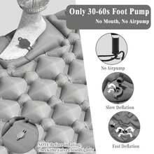 Outdoor Inflatable Camping Foot-Pump Self-Inflating Mattress, Diamond Pattern TPU With Pillow, Camping Sleeping Pad (Random Style/Color) - Multicolor - View 6
