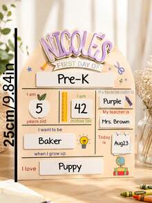 Personalized Name First Day And Last Day Of School Sign, Customized Wooden Back To School Milestone Board, Kindergarten Preschool Photo Prop, Student Commemorative Gift, School Year Memory Keepsake Board - C-opening School Commemorative Wooden Plaque - View 13