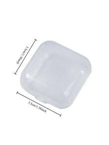 1pc Mini Plastic Storage Box Earring Necklace Jewelry Organizer Pill Box With Individual Compartments , Packing Cube - Clear - View 5