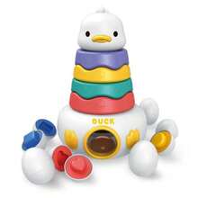 Duck Stacking Cups & Egg Matching Toy - 0-3 Years Early Education Educational Toy, Fine Motor Skills Training Stacking Fun, 6 Colorful Shape Matching Eggs, Rainbow Ring Tower, Hand-Eye Coordination, Toddler Learning Puzzle Gift - Multicolor - View 9