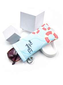 1pc Beach Holiday Pattern Glasses Pouch/Case, Auto-Closing Hook Design, Can Store Glasses, Earphones And Small Personal Items - Multicolor - View 6