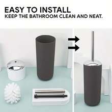 6-Piece Bathroom Accessory Set, Plastic Gift Set, Includes Toothbrush Holder, Tumbler, Soap Dispenser, Soap Dish, Toilet Brush Holder, Trash Can, Suitable For Birthday, Housewarming, Holiday Gifts, Available In White, Red, Brown And Black - Multicolor - View 8