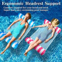 1pc Foldable Inflatable Water Hammock Lounge Chair, Suitable For Adults, Pool, Beach And Water Activities, Multifunctional PVC Pool Float, Lounge Chair And Floating Function, Perfect For Travel And Home Pool, PVC Inflatable Beach Chair, Foldable Striped Inflatable Pool Float, Suitable For Pets, Portable Adult Inflatable Bed, Adult Pool Float And Lounge Chair, Multifunctional, Durable And Fun. - Four Tubes - View 12
