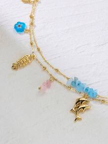 Bohemian Style Fish Flower Multi-Drop Pendant Waist Chain. Summer Beach Sexy Body Chain. Beach Waist Accessory. - Multicolor - View 3