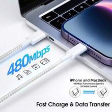 Macaron Color PD 20W Fast Charging Adapter + 3.3ft/100cm High-Efficiency Data Transfer Fast Charging Cable Charger Set Compatible With IPhone 14 Pro Max/14 Pro/14 Plus/14/13/12/11/XS/XR/8/7/6/ Series - US A Type Plug(110-127V) - View 5