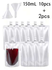 Bottled Hidden Beverage Bag, Reusable Juice Bag/Beverage Bag, Transparent Portable Leak-Proof Squeeze Water Bag, Includes Funnel, Refillable Liquid Bag, Fake Blood Bag, Specialized Liquid Dispensing Bag Container - Multicolor - View 16