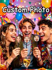 Customized Personalized Party Straws, Teacher's Day, Wedding Season, Graduation Party, Bachelorette Party Straws, Birthday Party Gifts, Personalized Decorations, Customized Face Paper, Face Photo Stickers, Suitable For Birthday, Wedding, Holiday, Celebration Party, Creative Decoration, Surprise Gift, Holiday Party Essentials - Multicolor - View 8