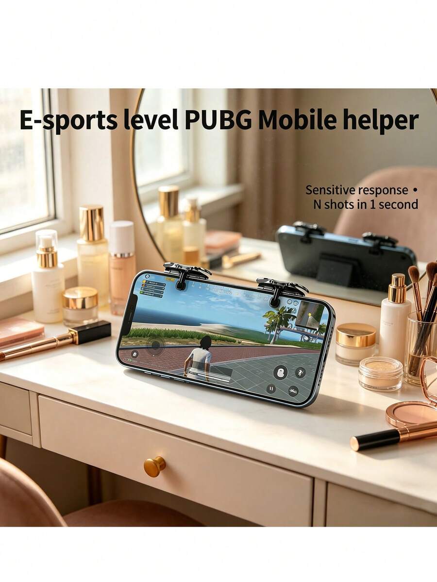 1 Pair Mobile Game Shooting Trigger Buttons, Sensitive Physical Gaming Auxiliary Buttons With Anti‑Mistouch Groove, Non‑Blocking Screen FPS Game Controller, Clip‑On Gaming Accessory For Most Smartphones