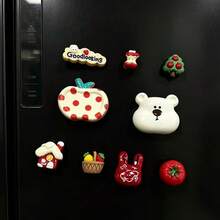 Each Set Contains 6 Or 9 Cartoon Apple Bear Fridge Magnets. These Exquisite Fridge Magnets Are Excellent Creative Gifts That Can Be Used To Decorate The Kitchen, Whiteboard, Storage Cabinet, Refrigerator, And Also For Home Decoration. - Style a - View 6