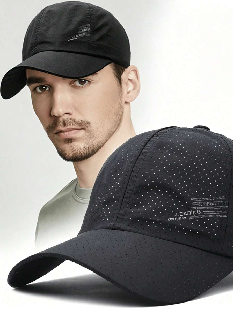 [1pc] Men's Breathable Mesh Quick-Dry Baseball Cap, Large Sun Protection Hat, Outdoor Fishing Sports Sun Hat, Father's Day Gift - Multicolor - View 1