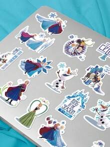 60Pcs Officially Licensed Disney Frozen Stickers Waterproof PVC Cartoon Princess Elsa Decals For Bottle Laptop Phone Luggage Scrapbook DIY Gift School Supplies - 60pcs - View 2