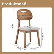 Set Of 2 Dining Chairs With Oval Backrests, Modern Wooden Chairs With Carrying Handles, Upholstered Kitchen Chairs For Dining Room/Living Room, Chairs Only, Table Not Included - 灰色 - 查看 4