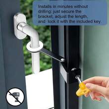 One Adjustable Window Lock Mechanism, Safety Lock, Pet Safety Door Lock, Sliding Window Lock Hardware. - A - View 7