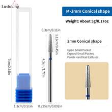 LUSLUKING 5件組鑽石美甲鑽頭組，專業3/32"細砂角質層鑽頭，適用於電動美甲磨甲機，含藍色固定座的美甲足部護理工具 - 彩色 - 查看 6