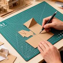 1pc Double-Sided Green Cutting Mat, A4 Size With Scale Grid + Multi-Angle Marking Lines For Precise Positioning. PVC Material Self-Healing Blade Marks, Easy Cutting Without Leaving Traces, Protective Desktop For Paper Cutting, Model Making, Scrapbooking, Crafting And Art Projects. - One Size Fits All - View 5