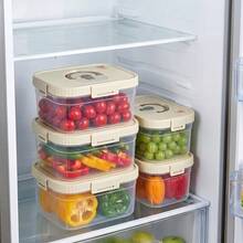 Multi-Functional Transparent Plastic Compartment Food Storage Box, Refrigerator Multi Grids Sealed Fresh-Keeping Box With Cover, Large Capacity Reusable Vegetables FruitsIngredient Container, Microwave Heatable, Kitchen Food Storage And Organization - Multicolor - View 4