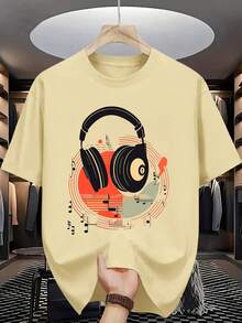 T-shirt a maniche corte da uomo con fantasia, ideale per l'estate. - nero - Visualizzare 9