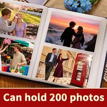1pc 6 Inch 200 Sheets Photo Album, Insertable Family Photo Collection, Large Capacity Photo Album, Photo Storage Book, Family And Student Photos, Winter Christmas Valentine's Day New Year Gift - 1PC - View 3